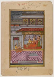 Dipaka Raga、分散したRagamalaシリーズのページ、c.1800（WCと紙に金）