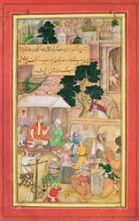 15〜17世紀の老人と会話するバブール皇帝（r.1526-30）