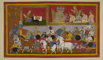 インドラジットはラーマと戦うために魔法を準備する。