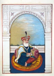Nawab Sarfaraz Khan（Multani）、パンジャブ王国、その支配者と首長、ボリュームII、正体不明のインド人アーティストによる水彩画研究30巻、1840年頃（紙にトイレ）