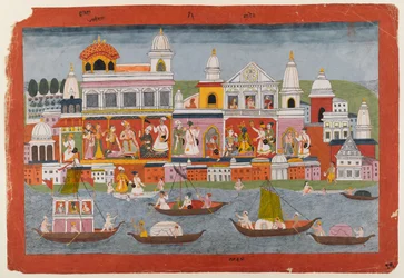 バガヴァタプラーナシリーズのページ、c.1775-1800（紙にトイレ）