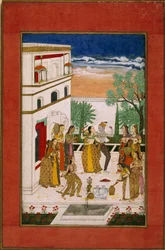 ラダとクリシュナのダンス、1760年頃（紙に水彩）