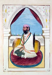 Sirdar Hukm Singh（Malwai）、パンジャブ王国、その支配者および首長、ボリュームII、正体不明のインド人アーティストによる水彩画研究30巻、1840年頃（紙にトイレ）
