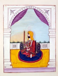 Sirdar Runjodh Singh（Majithia）、パンジャブ王国、その支配者と首長、ボリュームII、正体不明のインド人アーティストによる水彩画研究30巻、1840年頃（紙にwc）