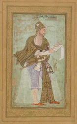 ビジャプールのスルタンアリアディルシャI、絵入りアルバムフォリオ、1590年頃