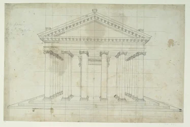 ダイアナの第二神殿 1635年頃 紙にペンとインク