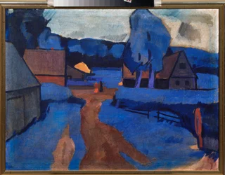 青い風景 - Iosiph (Iosif) Solomonovich Shkolnik (1883-1926) による絵画、キャンバスに油彩、1910 年頃 - ロシア美術、20 世紀、前衛 - 個人蔵