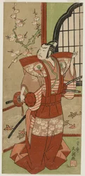 Onoe Kikugogo I as Izumi no Saburo in Ichimura Theater, 1769. 