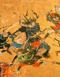 サムアリ-大坂の陣のディテールシーンを描いた2枚のパネル、2005年（写真）