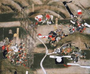 長篠合戦図屏風 1575年 大阪城天守閣 2005年（写真）