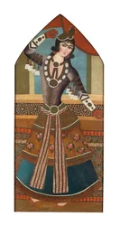 ガージャール朝の踊る少女、1840年頃（キャンバスに油彩）