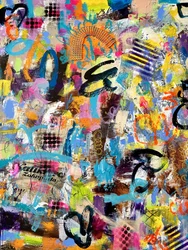 鮮やかな抽象ストリートアート