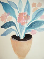 鉢植えの植物の花