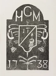 1738年付けのフリーメーソンのシンボルを描いた礎石をこする