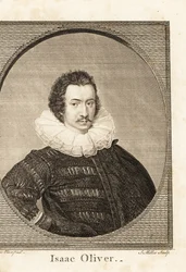 アイザック・オリヴィエの肖像 フランス生まれのイギリス人肖像ミニアチュール画家 1565-1617年頃