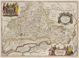 ロシア南部の地図: 北と東の部分、1664 年