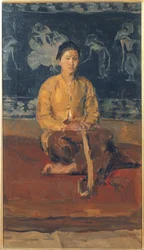 着席したジャワの女性、1916年頃（帆布に油彩）
