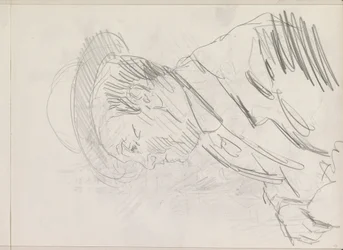 帽子をかぶった見知らぬ男の横顔のポートレート