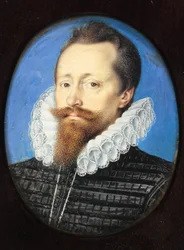 ウィンブルドン子爵エドワード・セシルと思われる紳士（水彩・ベラム