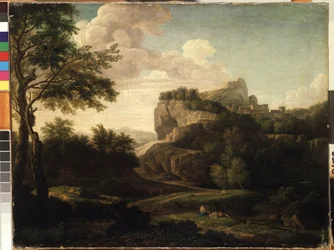 「風景」 イザック・ド・ムシュロン (1667-1744) 作 18世紀 ミカロユス・コンスタンティナス・シウルリオニス美術館、カウナス、リトアニア