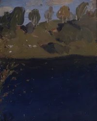 湖で。秋、1890年代