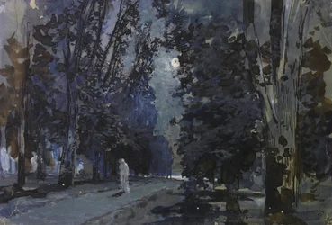 影。 1880年代の月夜。