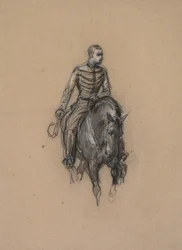 馬に乗った兵士c。 1860。