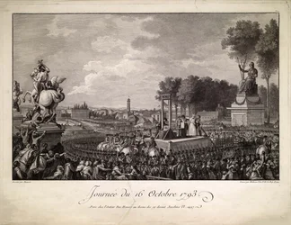 1793 年 10 月 16 日 1793 年 10 月 16 日のマリー・アントワネットの処刑、c. 1795年。