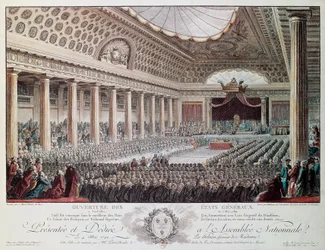 1789年のヴェルサイユでの三部会の開会式、ヘルマンの彫刻、フランス革命、フランス