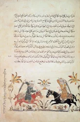 1886 f.135、「Nihayat al-Sul」（「馬術と軍事演習のマニュアル」）からの騎兵突撃を追加