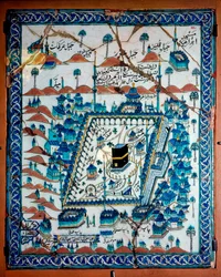 イスラム美術：メッカの風景とカアバ（Ka