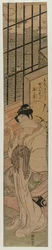 江戸湾を見下ろす部屋の遊女c。 1770。