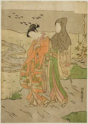 隅田川の落雁 (あずまのさとえいがはっけい)