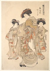 扇屋の遊女唐歌、シリーズ「春の若菜のように新鮮な年初の模様見本帳」『雛形若菜の初模様』より