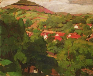 ハンガリー、ナジバンヤの風景、1918年パネル