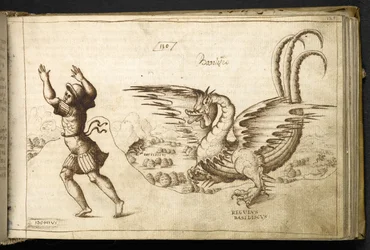 「Historia Animalium」から MS 82955 f.129r ドラゴンを追加