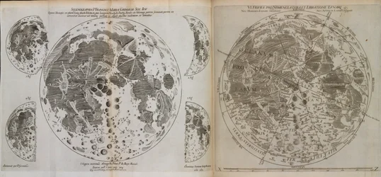 Almagestum novvum astronomaiam veterem novamque complectens observationibus aliorum, et proprietary nouisque theorematibus, problematibus, ac tabulis pomotam, c.1660 (print)