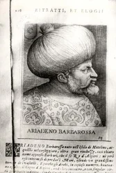 アリアデノ・バルバロッサ (c.1465-1546) (エングレーヴィング) (モノクロ写真)