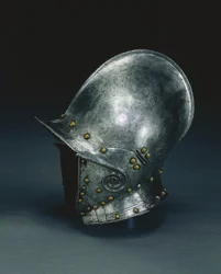 蝶番を付けられた頬の部分が付いているブルゴネット、c.1560-70