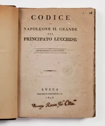 ルッカ公国のためのナポレオン大王のコード、最初の公式版、ルッカ、プレッソベルティーニ、1806年、ルッカとピオンビーノの公国、ルッカ、Fr。ベルティーニ、1807