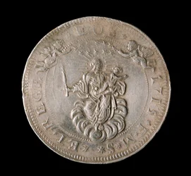 ゲネス共和国の通貨：6エキュート銀貨。直径61.5mm。1715.前面。ゲネス共和国新世紀美術館(Inv, M7156)