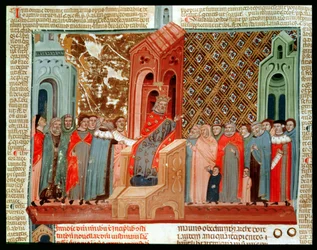 Justinianus Istitutionesの皇帝ユスティニアヌス帝（483-565）とその宮廷