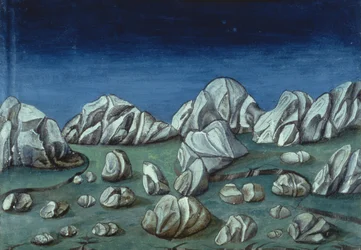 Fol.120r 世界の終わりと最後の審判: 地球が開く (ベラム)