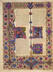 Fol.52v ボルソ・デステ聖書からの預言者バルークの書へのオープニング。 Vol 2 (ベラム)