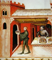 Fol.76r肉とゼリー、Tacuinum Santiatis Codex Vindobonensisのイラスト