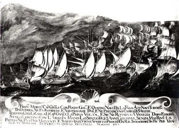 フランシスコモロシーニ将軍（1618〜94年）とヴェネツィア艦隊、クレタ島沖のトルコ艦隊との遭遇、1661年5月