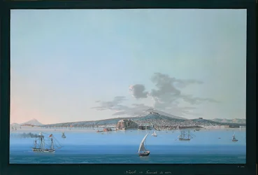 海から見たナポリの全景