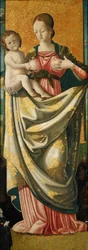 マドンナデルサッフラジオ、1520年頃（堅木パネルのテンペラ）