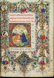 Ms 154 f.14r 幼子キリストの礼拝、時間の書、イタリア語