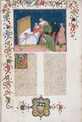 Ms Hunter 6 f.1r 意志を固める男、Bartoli de Saxoferrato (1314-57) 作「Lectura super Infortiato」より (ベラム)